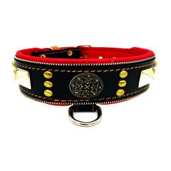 Black ''Diana'' Leather Dog Collar
