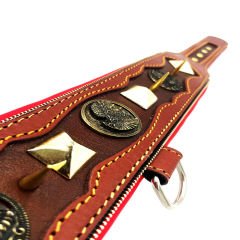 Brown ''Zeus'' Spiked Leather Dog Collar