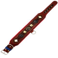Brown ''Zeus'' Spiked Leather Dog Collar