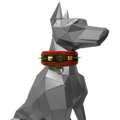 Brown ''Zeus'' Spiked Leather Dog Collar