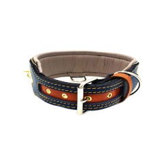 Brown ''Apollon'' Spiked Reflected Leather Dog Collar