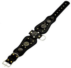 Ancient Greek Luxury Handmade Leather Dog Collar