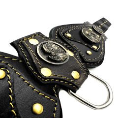 Ancient Greek Luxury Handmade Leather Dog Collar