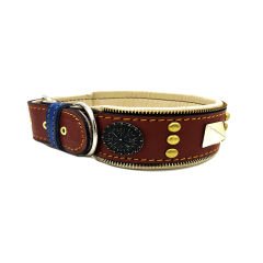 Brown ''Diana'' Leather Dog Collar