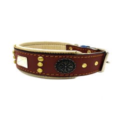 Brown ''Diana'' Leather Dog Collar