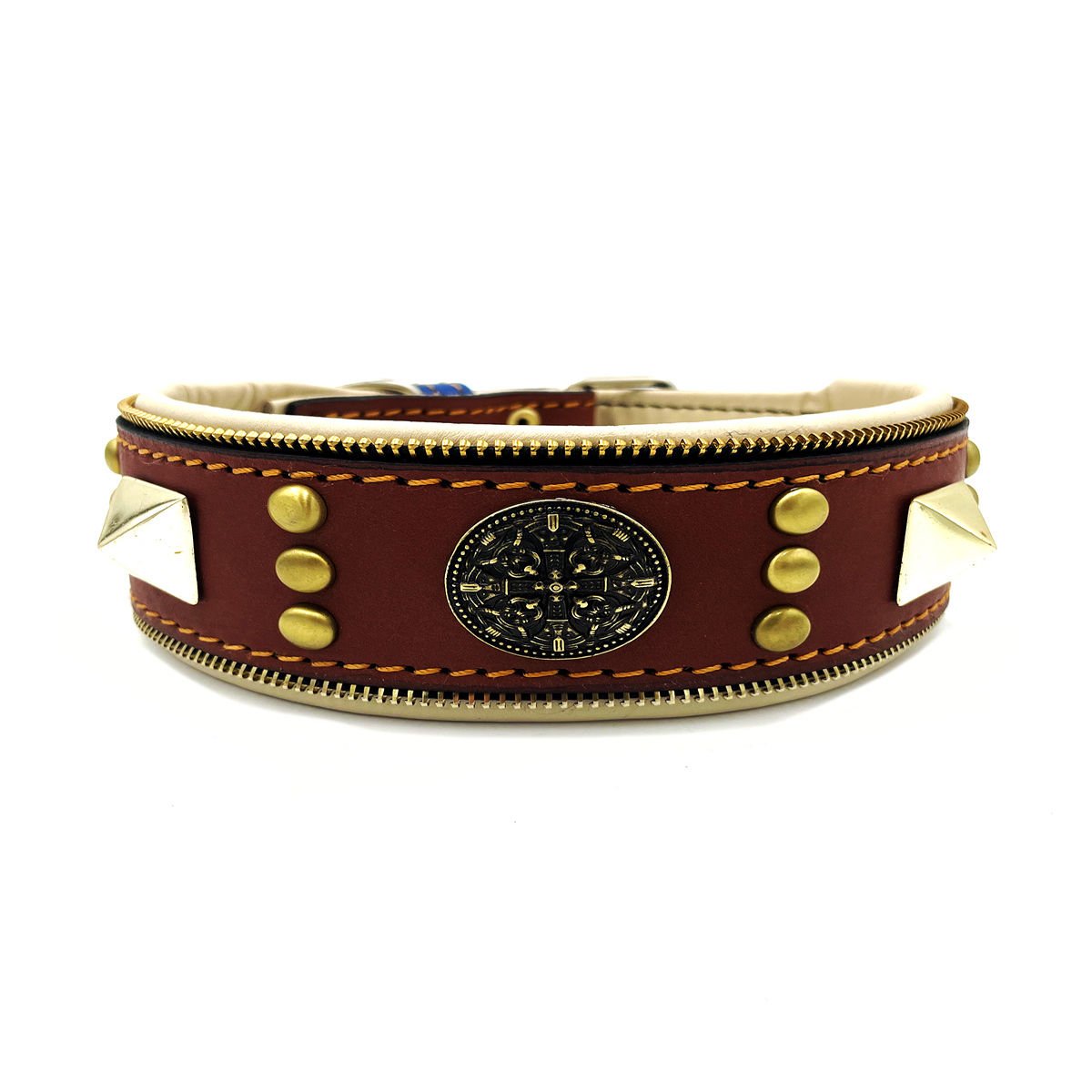 Brown ''Diana'' Leather Dog Collar