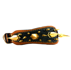 Big Spiked Crocodile Embossed Luxury Leather Dog Collar