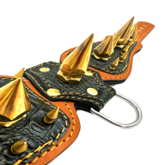 Big Spiked Crocodile Embossed Luxury Leather Dog Collar