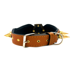 Big Spiked Crocodile Embossed Luxury Leather Dog Collar