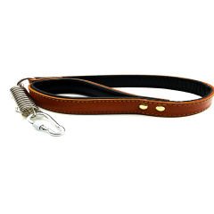 Brown-Black Long Leather Dog Leash
