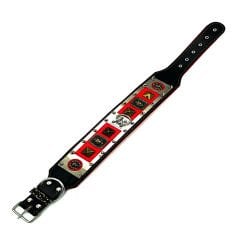 Red-Black ''Venom'' Leather Dog Collar