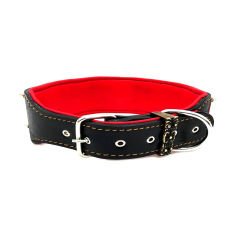 Red-Black ''Venom'' Leather Dog Collar