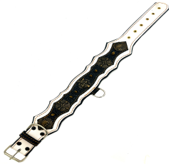 Black-White Spiked Viking Handmade Leather Dog Collar