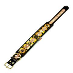 Brown ''Aphrodite'' Spiked Silvery Dog Collar