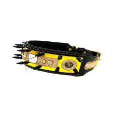 Brown ''Aphrodite'' Spiked Silvery Dog Collar