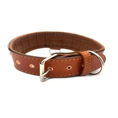 Brown ''Diana'' Reflected Leather Dog Collar
