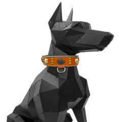 Brown ''Diana'' Reflected Leather Dog Collar