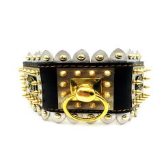 Silver-Black ''Chronos'' Exclusive Dog Collar