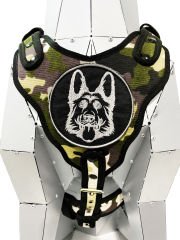 Military Camouflage K9 German Shepherd Dog Harness