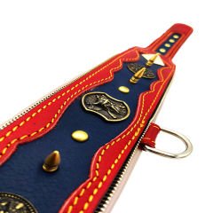 Red-Navy Blue The ''Viking'' Spiked Dog Collar