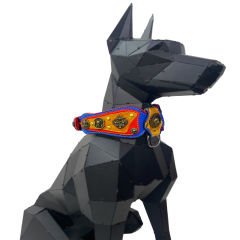 Blue The ''Viking'' Leather Dog Collar