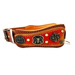 Brown The ''Viking'' Leather Dog Collar