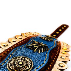 Blue ''Huge'' Wolf Head Dog Collar