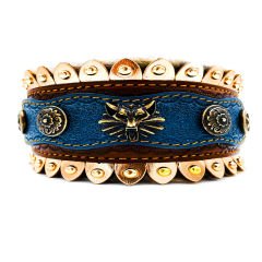 Blue ''Huge'' Wolf Head Dog Collar