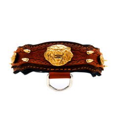 Brown Exclusive ''Aztec'' Leather Dog Collar