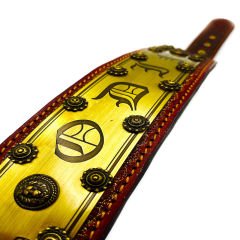 Yellow Mjolnir ''Odin'' Leather Dog Collar