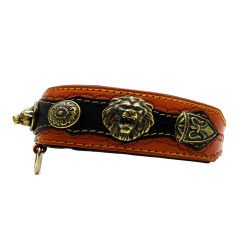 Brown ''Mars'' American Bully Leather Dog Collar