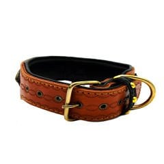 Brown ''Mars'' American Bully Leather Dog Collar