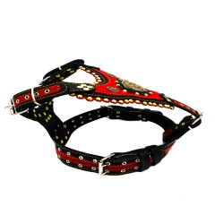 Red Exclusive ''Hercules'' Leather Dog Harness