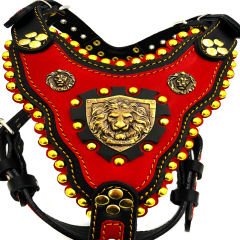 Red Exclusive ''Hercules'' Leather Dog Harness