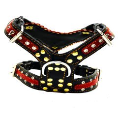 Red Exclusive ''Hercules'' Leather Dog Harness