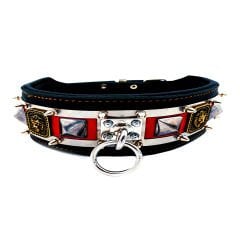 Black-Red ''Venom'' Dog Collar Dark Version