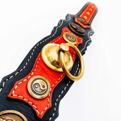 Red ''Achilles'' Exclusive Leather Dog Collar