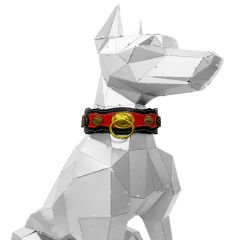 Red ''Achilles'' Exclusive Leather Dog Collar