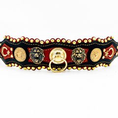Star and Crescent ''Giant'' Leather Dog Collar