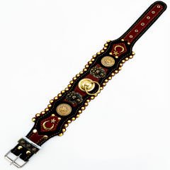 Star and Crescent ''Giant'' Leather Dog Collar