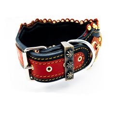 Star and Crescent ''Giant'' Leather Dog Collar