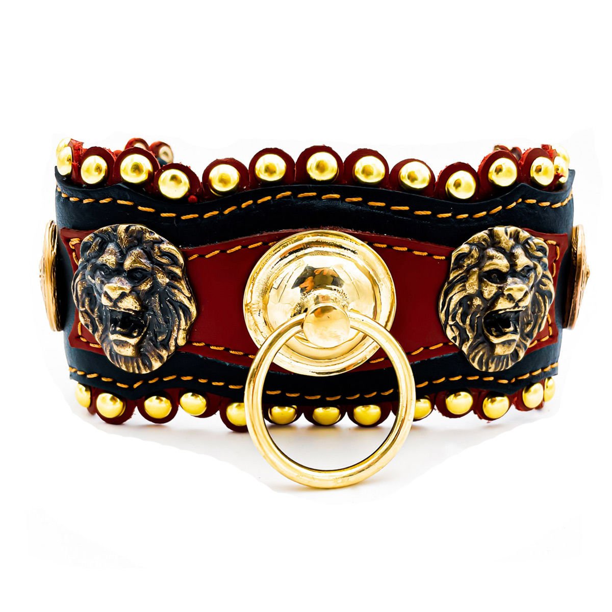 Star and Crescent ''Giant'' Leather Dog Collar