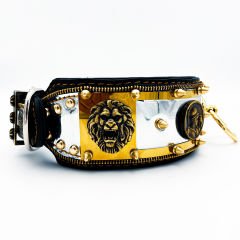 Yellow ''Evenstar'' Reflected Leather Dog Collar