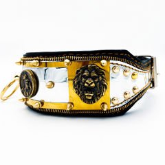 Yellow ''Evenstar'' Reflected Leather Dog Collar