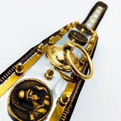 Yellow ''Evenstar'' Reflected Leather Dog Collar