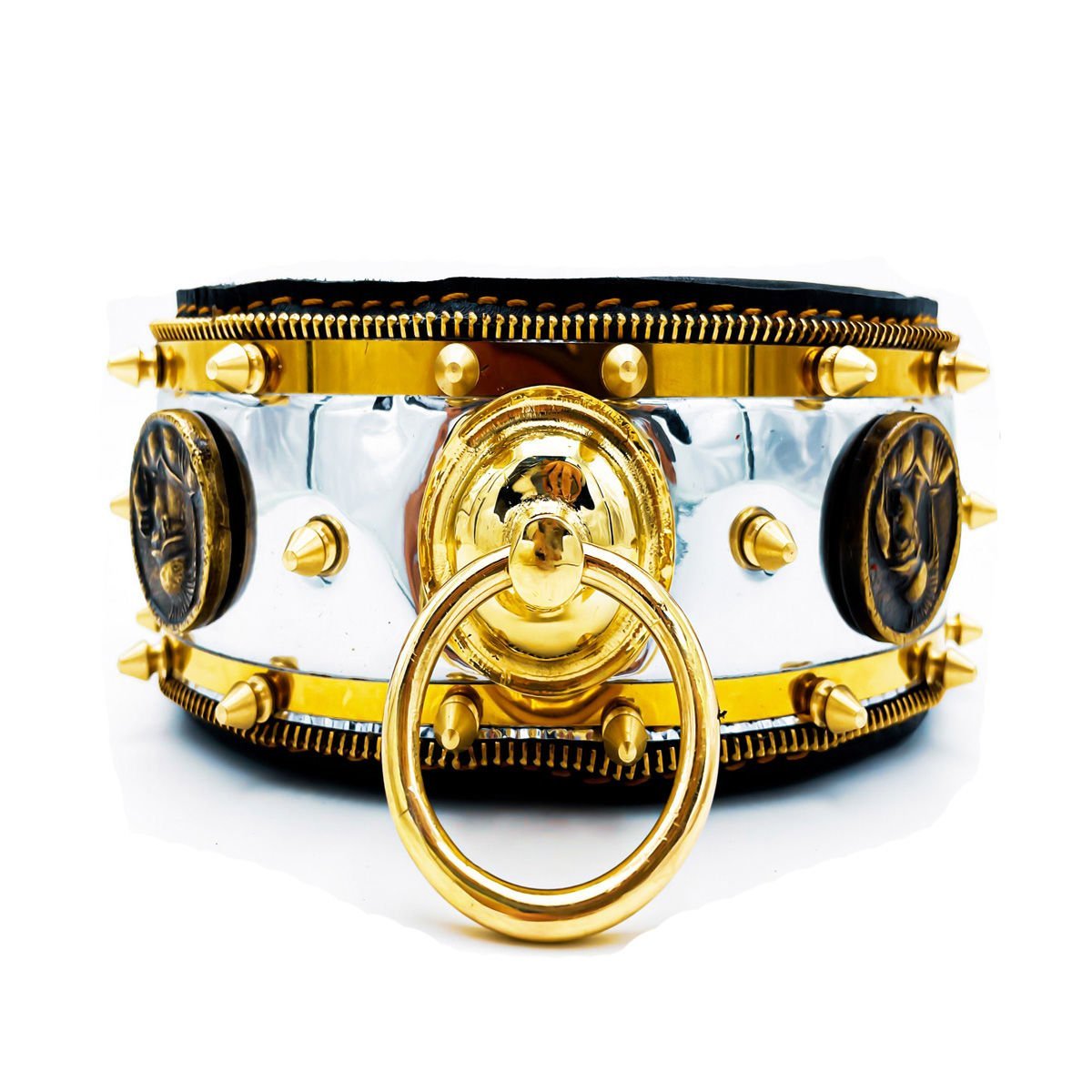 Yellow ''Evenstar'' Reflected Leather Dog Collar