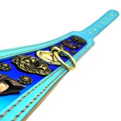 Turquoise - Navy Blue  ''Reflected'' Dog Collar