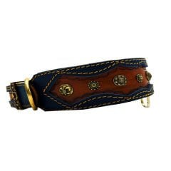 Brown ''Ancient Rome'' Leather Dog Collar