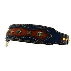 Brown ''Ancient Rome'' Leather Dog Collar