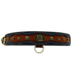 Brown ''Ancient Rome'' Leather Dog Collar